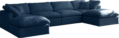 Plush - Cloud Modular Sectional Standart 6 Piece - Navy - Fabric - Modern & Contemporary