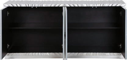 Silverton Sideboard Buffet in Silver Leaf Finish – Elegant Storage for Dining Rooms