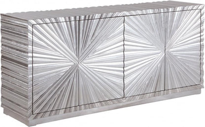 Silverton Sideboard Buffet in Silver Leaf Finish – Elegant Storage for Dining Rooms