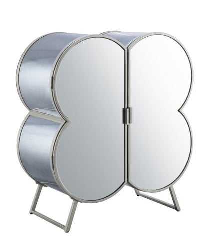 Clover Cabinet 73228 Silver & Champagne Finish | Acme