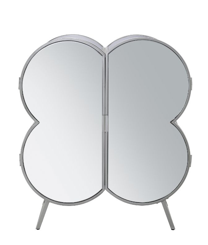 Clover Cabinet 73228 Silver & Champagne Finish | Acme