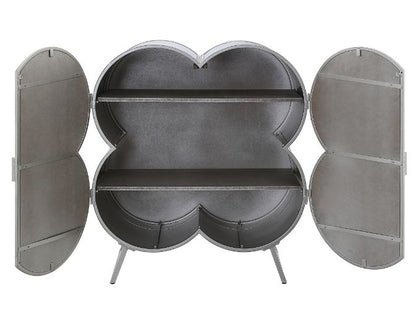 Clover Cabinet 73228 Silver & Champagne Finish | Acme