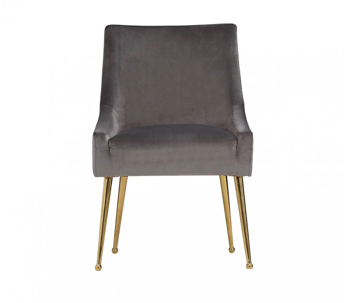 Modrest Castana Modern Grey Velvet & Gold Dining Chair (Set Of 2) Vgrh-Rhs-Dc-101-Gry