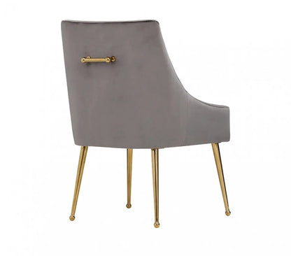 Modrest Castana Modern Grey Velvet & Gold Dining Chair (Set Of 2) Vgrh-Rhs-Dc-101-Gry