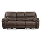 Proctor Brown Microfiber Power Double Reclining Sofa