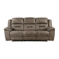 Hazen Brown Microfiber Double Reclining Sofa