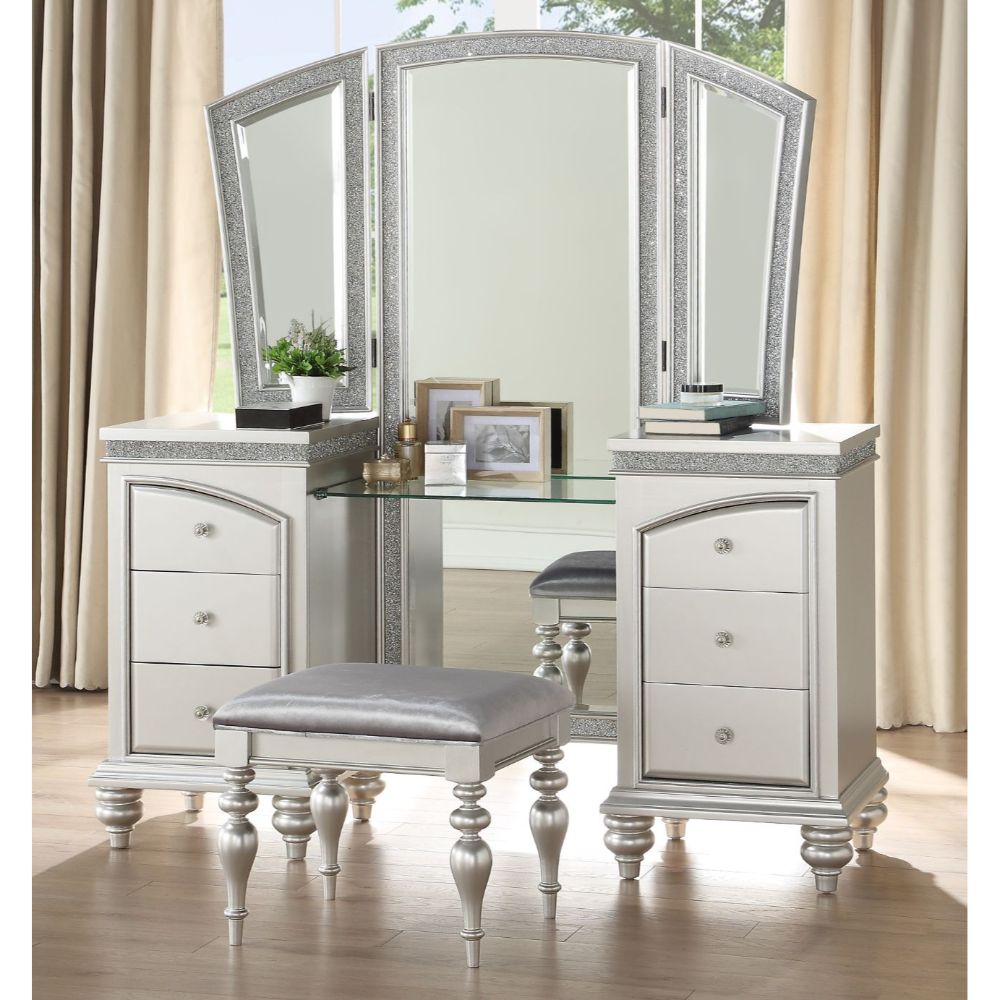 Maverick Vanity Desk 91800 Platinum Finish | Acme