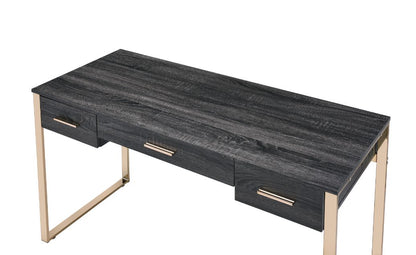 Perle Writing Desk W/USB(Same Ac00897) 92715 Champagne Gold & Black Finish | Acme