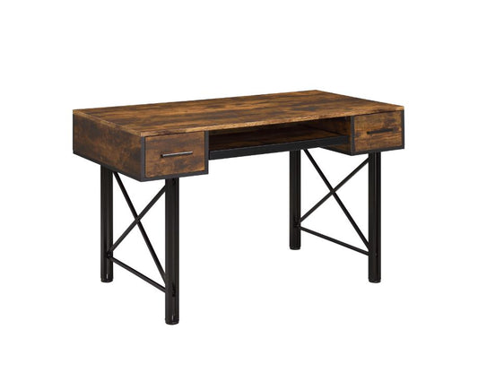 Settea Computer Desk 92795 Weathered Oak & Black Finish | Acme