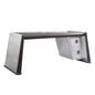 Brancaster Executive Writing Desk 92855 Distress Chocolate Top Grain Leather & Aluminum | Acme