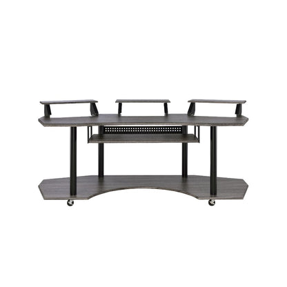 Eleazar 83" Music Studio Desk 92895 Black Oak Finish | Acme