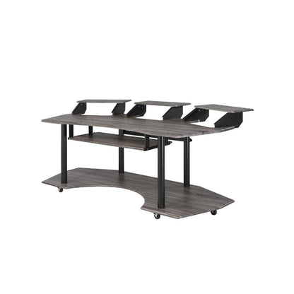 Eleazar 83" Music Studio Desk 92895 Black Oak Finish | Acme