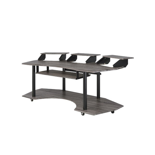 Eleazar 83" Music Studio Desk 92895 Black Oak Finish | Acme