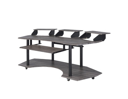 Eleazar 83" Music Studio Desk 92895 Black Oak Finish | Acme