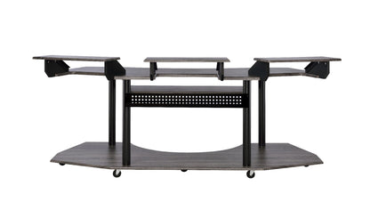 Eleazar 83" Music Studio Desk 92895 Black Oak Finish | Acme