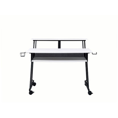 Suitor Music Recording Studio Desk 92902 White & Black Finish | Acme