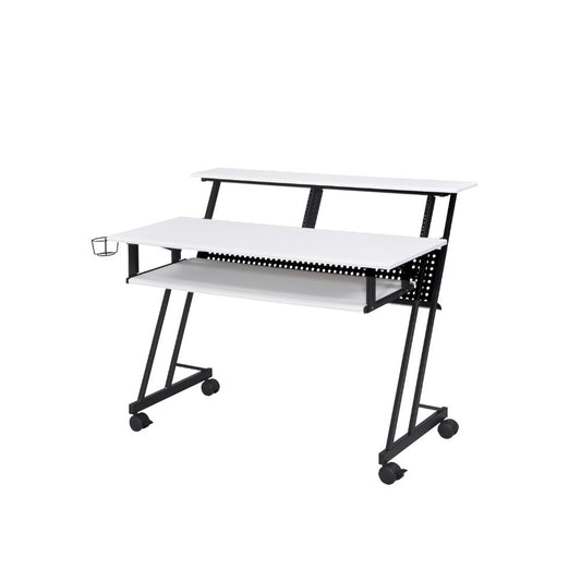 Suitor Music Recording Studio Desk 92902 White & Black Finish | Acme