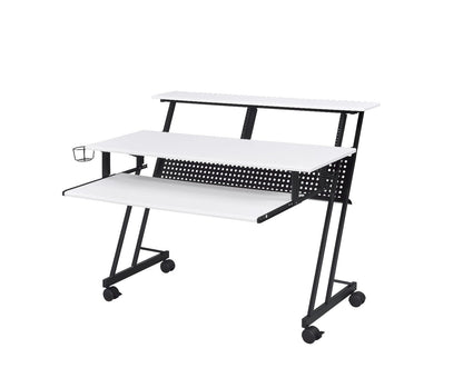 Suitor Music Recording Studio Desk 92902 White & Black Finish | Acme