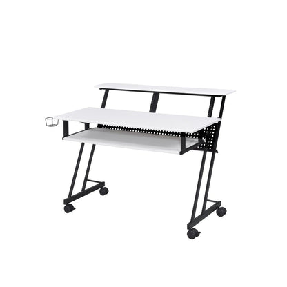 Suitor Music Recording Studio Desk 92902 White & Black Finish | Acme