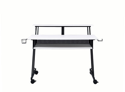 Suitor Music Recording Studio Desk 92902 White & Black Finish | Acme
