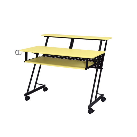 Suitor Music Recording Studio Desk 92904 Yellow & Black Finish | Acme