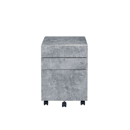 Jurgen File Cabinet 92909 Faux Concrete & Silver Finish | Acme