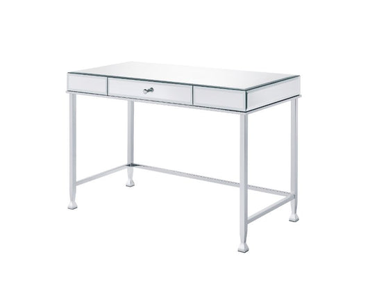 Canine Writing Desk 92975 Mirrored and Chrome Finish | Acme