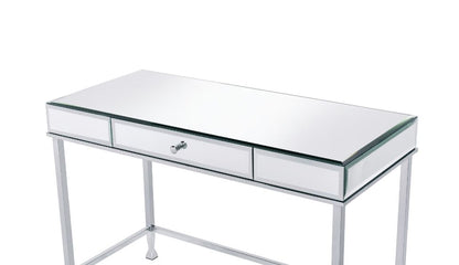 Canine Writing Desk 92975 Mirrored and Chrome Finish | Acme