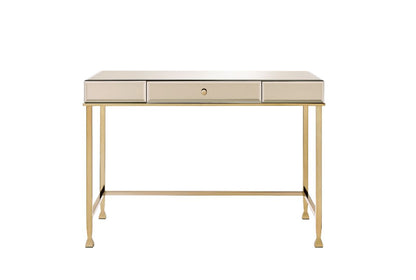 Canine Writing Desk 92977 Smoky Mirrored and Champagne Finish | Acme