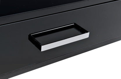 Coleen Writing Desk W/USB 93045 Black High Gloss & Chrome Finish | Acme