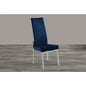 Contemporary Motion Back Side Chair w/ Chrome Frame - 2 per box | Chintaly - ANABEL-SC-BLU-FAB