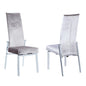 Contemporary Motion Back Side Chair w/ Chrome Frame - 2 per box | Chintaly - ANABEL-SC-GRY-FAB