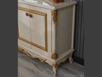 Buse 78" Wide 4 Door Buffet With Mirror