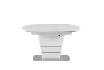 Contemporary White Motion-Extendable Dining Table | Chintaly - CHARLOTTE-DT