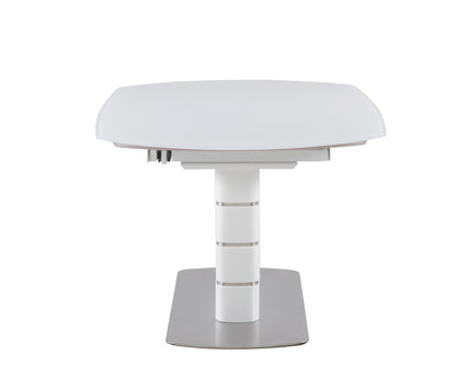 Contemporary White Motion-Extendable Dining Table | Chintaly - CHARLOTTE-DT