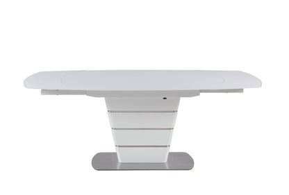 Contemporary White Motion-Extendable Dining Table | Chintaly - CHARLOTTE-DT