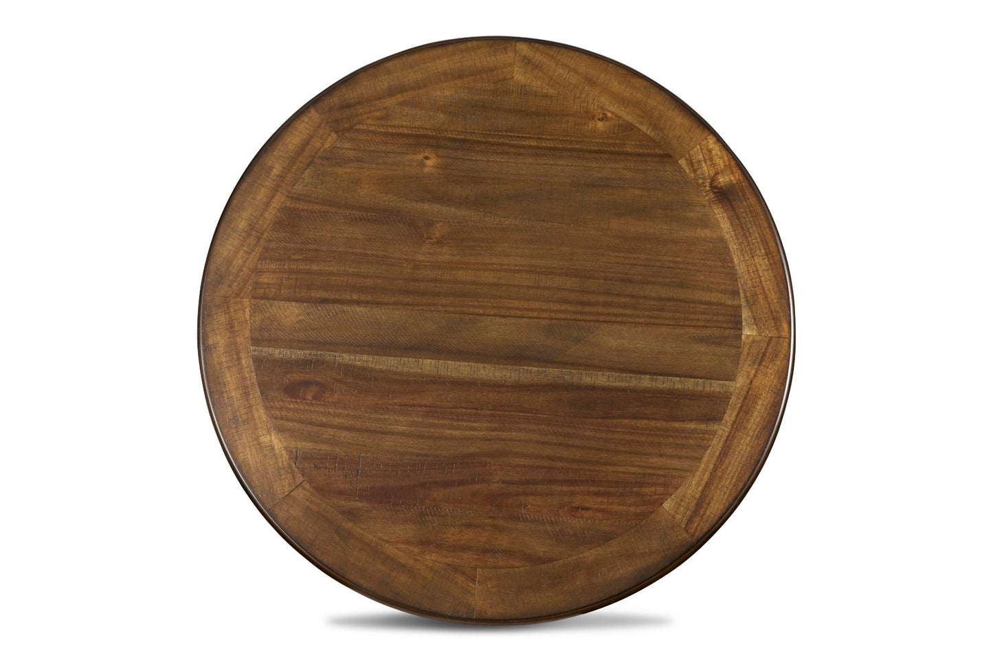 Prairie Point Round Counter Table with Shelves - Charming Cottage White & Oak Finish for 4 People