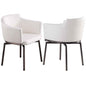 Contemporary Arm Chair w/ Steel Legs & Memory Swivel - 2 Per Box | Chintaly - DUSTY-AC-BKC-WHT