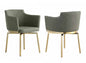 Contemporary Club Arm Chair w/ Golden Legs & Memory Swivel - 2 per box | Chintaly - DUSTY-AC-GLD-OLV