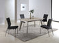 Contemporary Motion-Back Side Chair w/ Brushed Steel Frame - 2 per box | Chintaly - MOLLY-SC-BLK-BSH