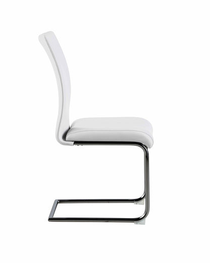 Contemporary Contour Back Cantilever Side Chair - 4 per box | Chintaly - JANE-SC-BKC-WHT