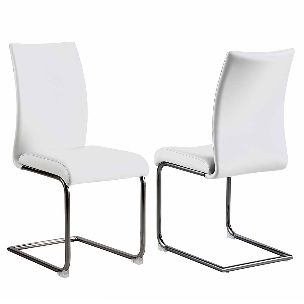 Contemporary Contour Back Cantilever Side Chair - 4 per box | Chintaly - JANE-SC-BKC-WHT