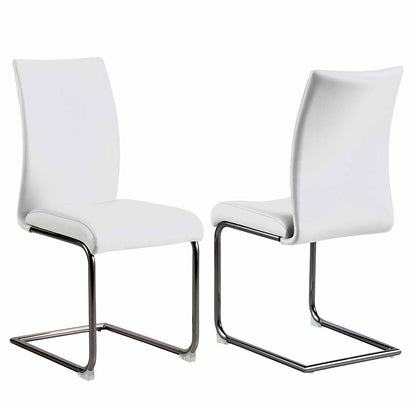 Contemporary Contour Back Cantilever Side Chair - 4 per box | Chintaly - JANE-SC-BKC-WHT