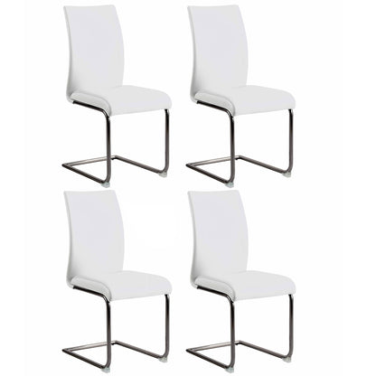 Contemporary Contour Back Cantilever Side Chair - 4 per box | Chintaly - JANE-SC-BKC-WHT