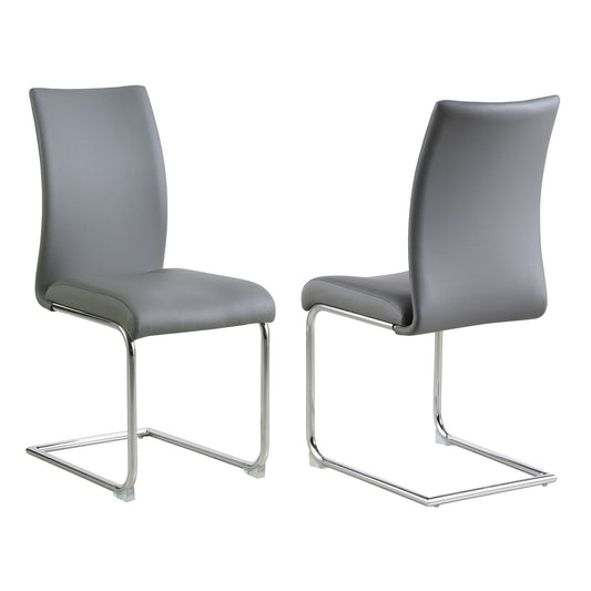 Contemporary Contour Back Cantilever Side Chair - 4 per box | Chintaly - JANE-SC-GRY