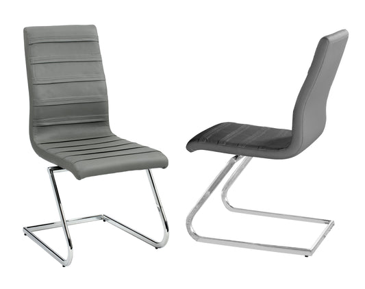 Contemporary Cantilever Side Chair w/ Double Stitching - 2 per box | Chintaly - JANET-SC