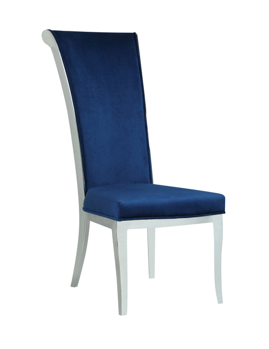 Contemporary High-Back Side Chair - 2 per box | Chintaly - JOY-SC-BLU-FAB