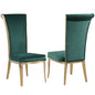 High Back Side Chair w/ Golden Frame - 2 Per Box | Chintaly - JOY-SC-GRN-BGL