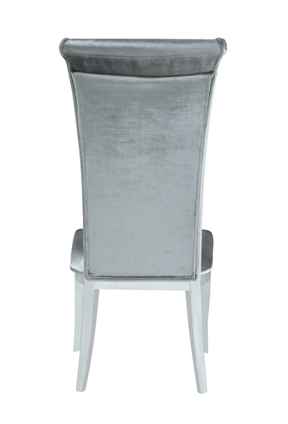 Contemporary High-Back Side Chair - 2 per box | Chintaly - JOY-SC-GRY-FAB
