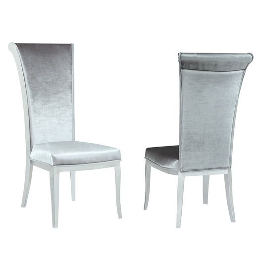 Contemporary High-Back Side Chair - 2 per box | Chintaly - JOY-SC-GRY-FAB